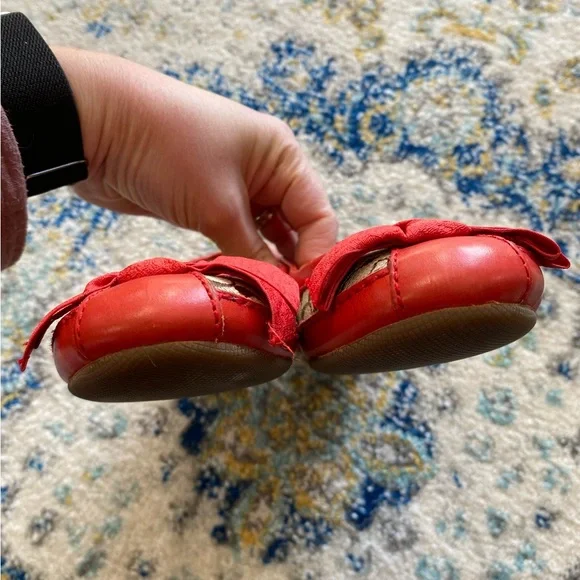 Coach Saundra Red leather flat - size 5 EUC - Picture 7 of 9